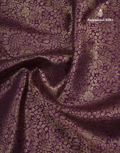 Beautiful Dark Magenta 2G Pure Kanjivaram Silk Saree With Contrast Yellow Traditional Evening Morning Border