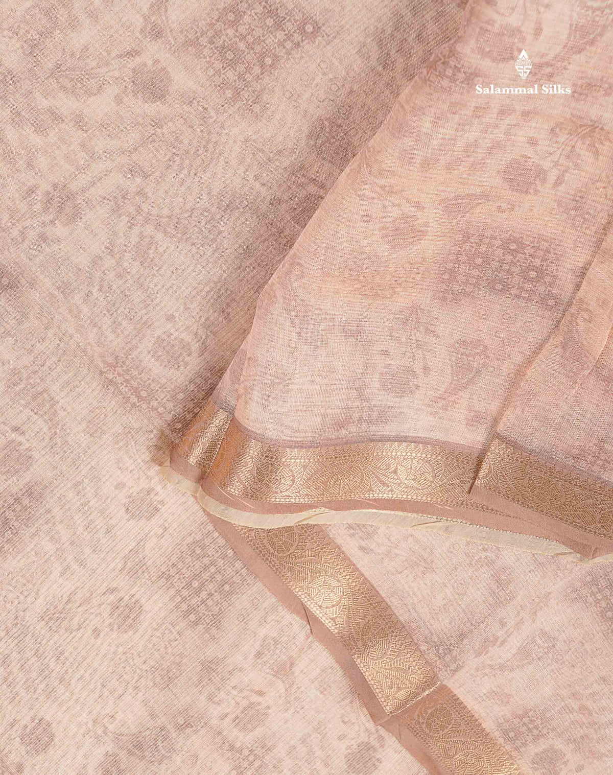 Kota Cotton Saree - Light Beige Colour Body Vaira Oosi Lines With Small Border