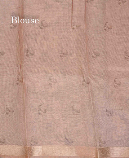 Kota Cotton Saree - Light Beige Colour Body Vaira Oosi Lines With Small Border