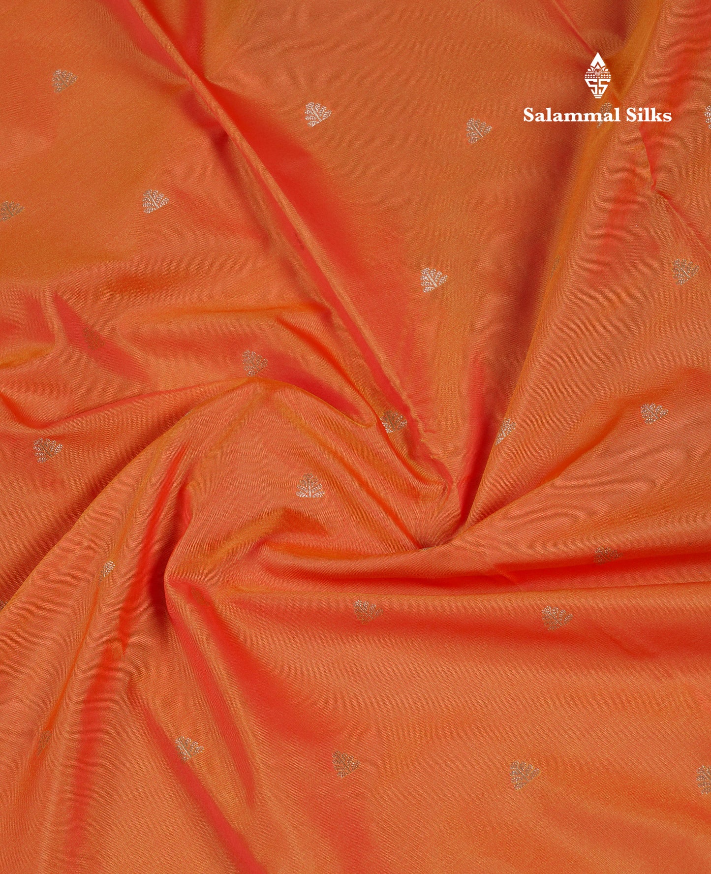 Beautiful Dual Tone Orange Semi Silk Saree With Contrast Brown Pochampalli Blouse