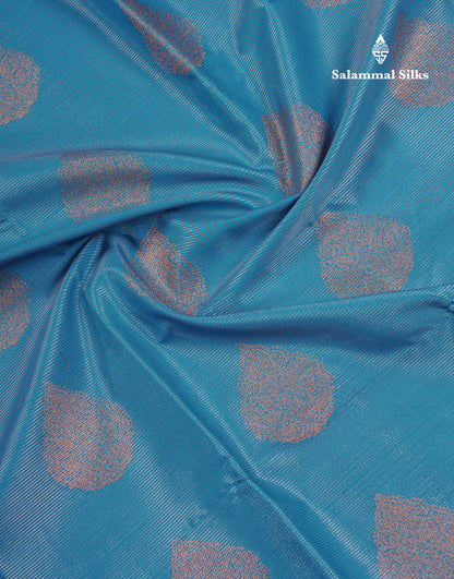 Blue Vairaoosi Lines Semi Silk Saree With Contrast Pink Border