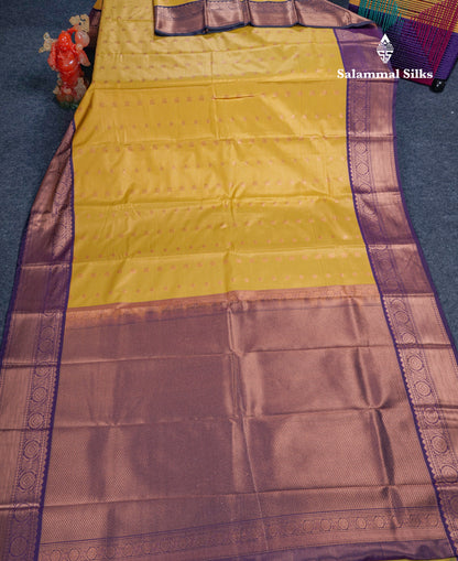 Peach Pink Vairaoosi Lines Semi Silk Saree With Contrast Sapphire Green Border