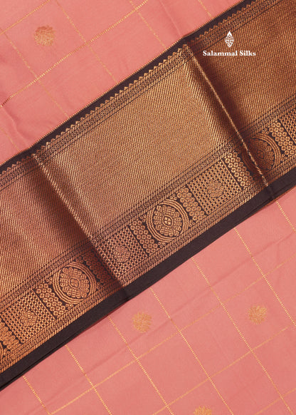 Pink Colour Semi Silk Saree With Dark Navy Blue Border