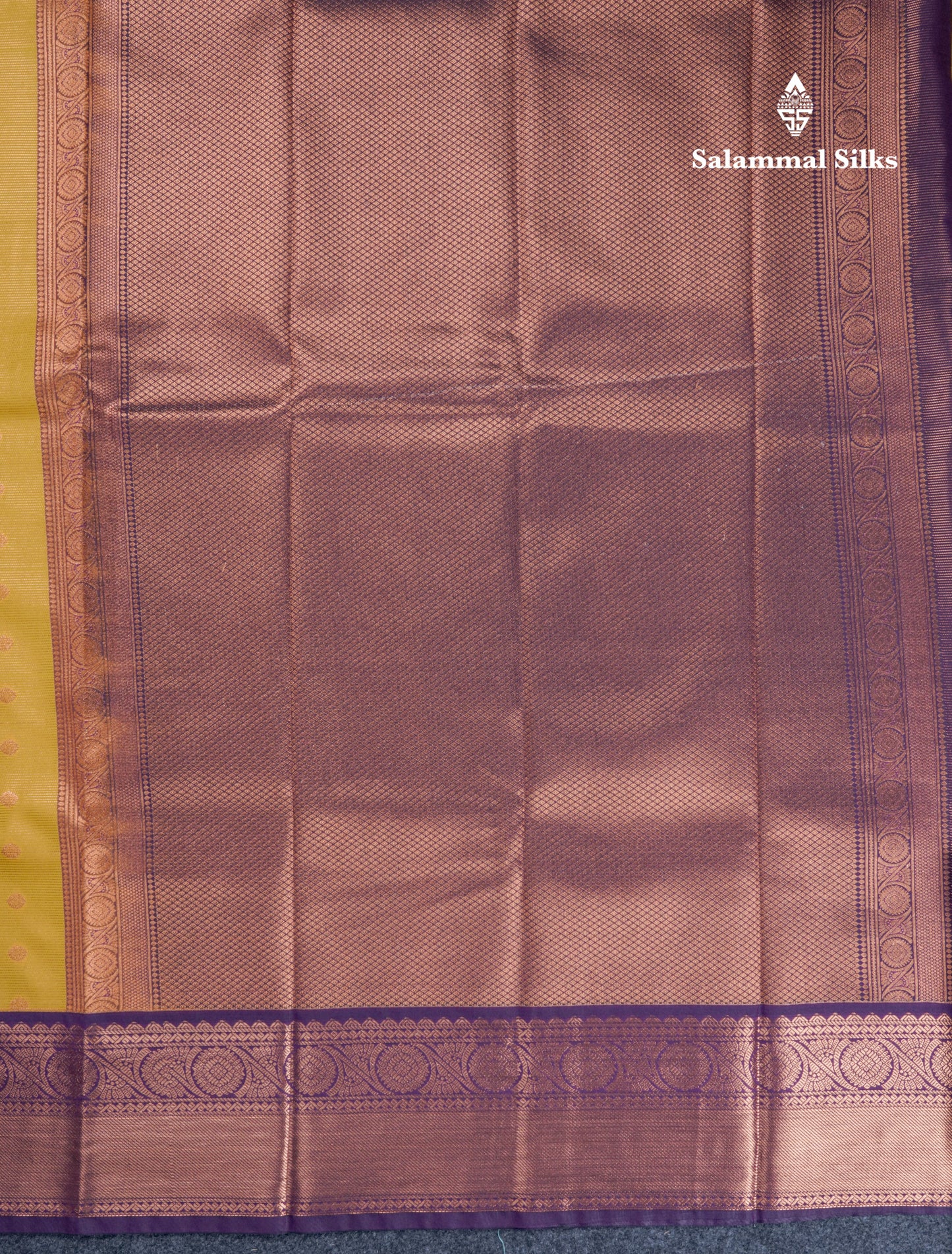 Peach Pink Vairaoosi Lines Semi Silk Saree With Contrast Sapphire Green Border