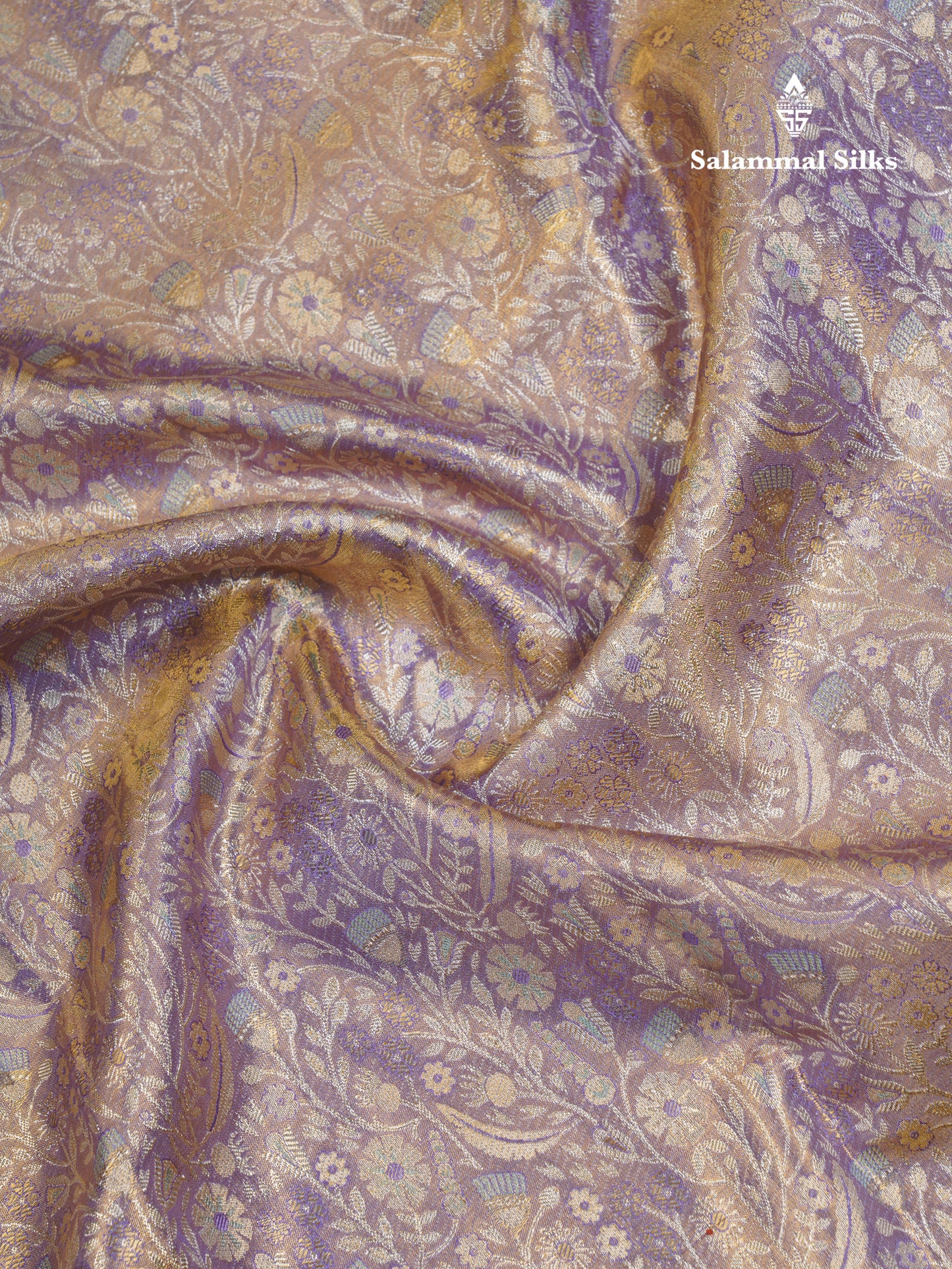 Beautiful Light Lavender Tissue Bridal Pure Kanjivaram Silk Saree With Contrast Pista Green Border