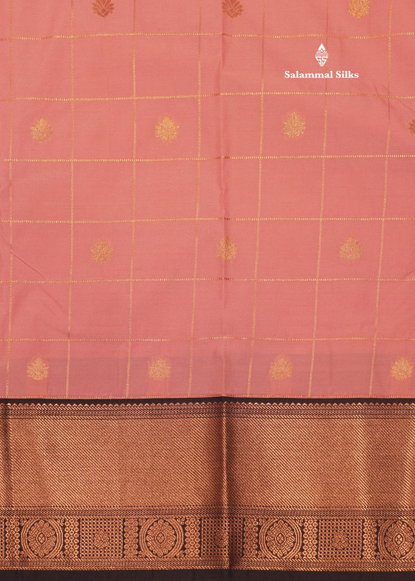 Pink Colour Semi Silk Saree With Dark Navy Blue Border
