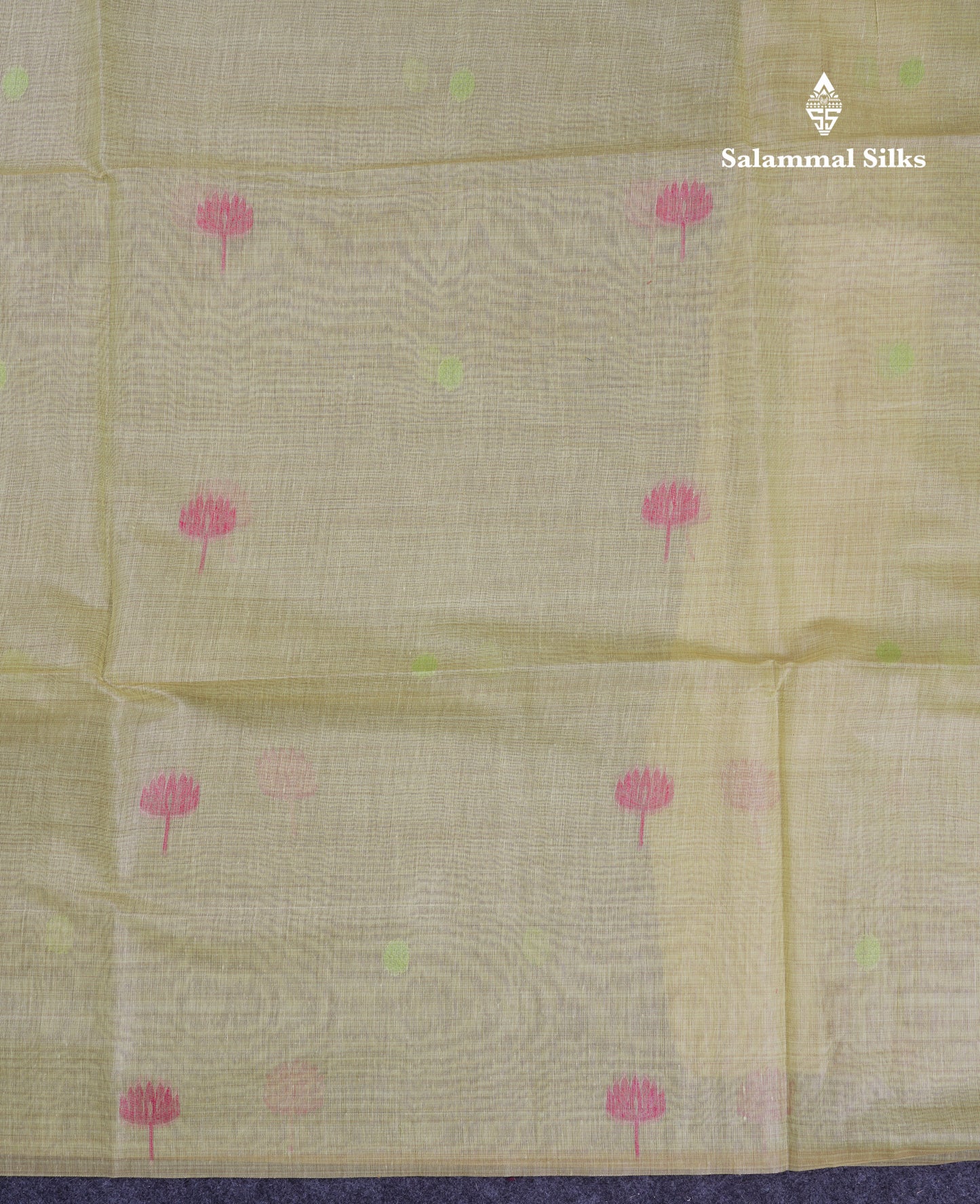 Beautiful Yellow Thread Work Butta Muga Cotton Saree With Blouse