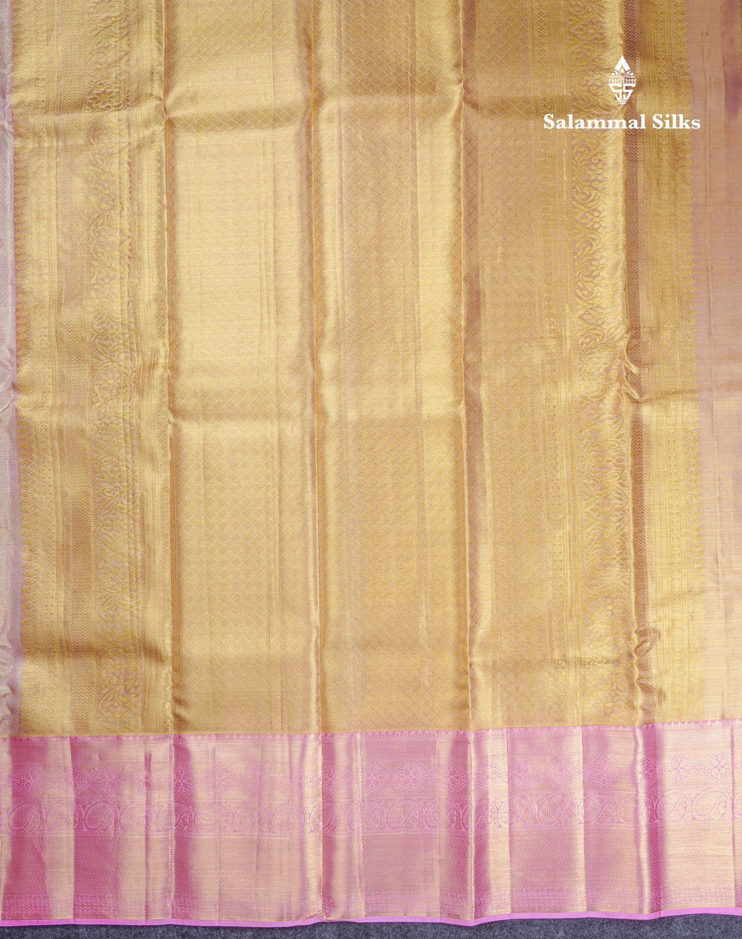 Beautiful Baby Pink Tissue Bridal Pure Kanjivaram Silk Saree With Contrast Light Pink Evening Morning Border