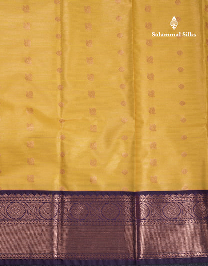 Peach Pink Vairaoosi Lines Semi Silk Saree With Contrast Sapphire Green Border