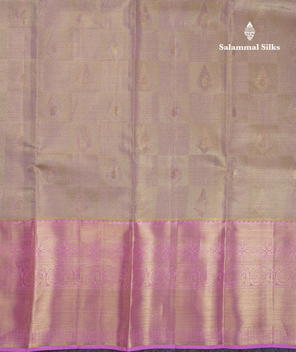 Beautiful Baby Pink Tissue Bridal Pure Kanjivaram Silk Saree With Contrast Light Pink Evening Morning Border