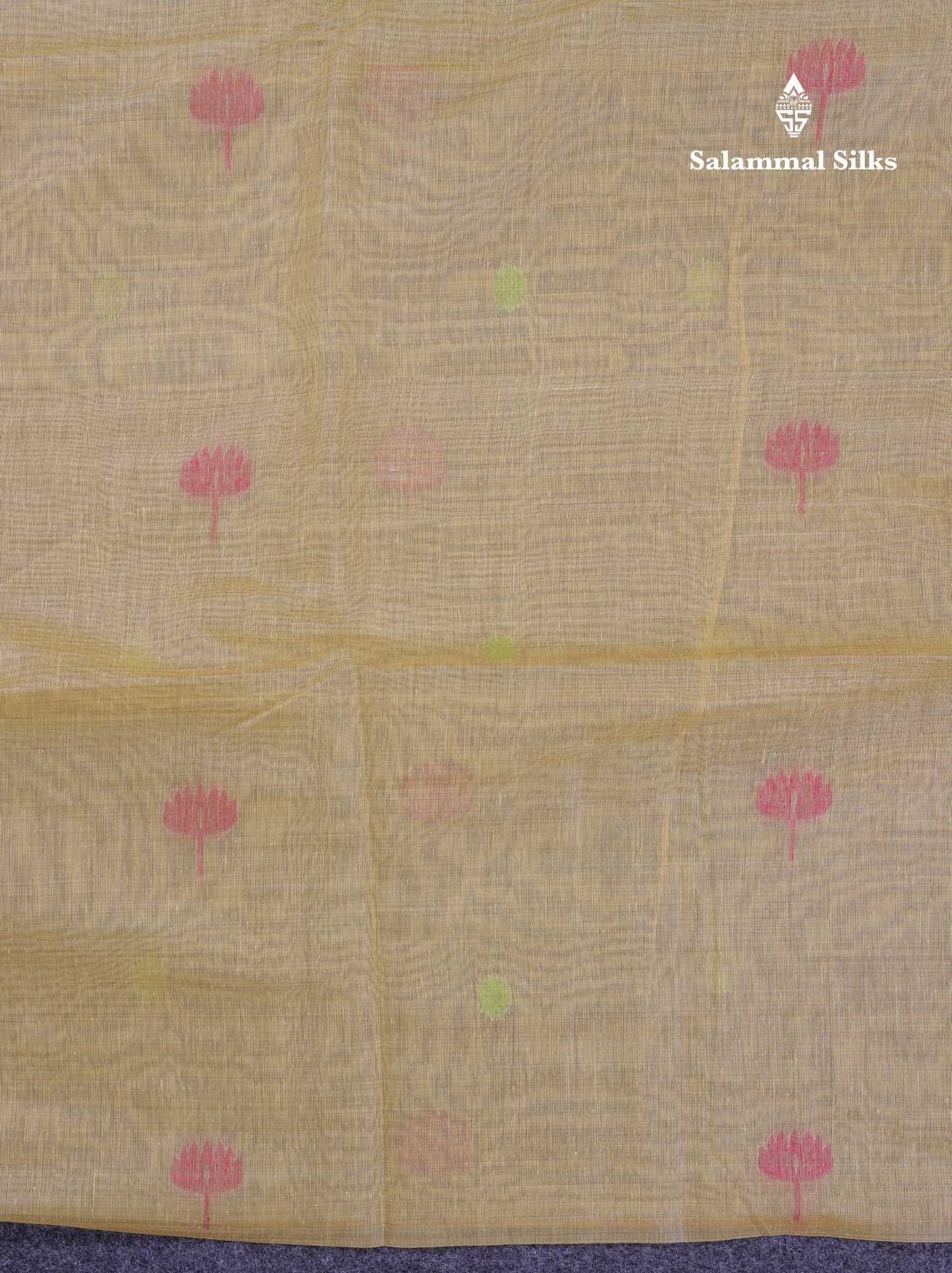 Beautiful Yellow Thread Work Butta Muga Cotton Saree With Blouse