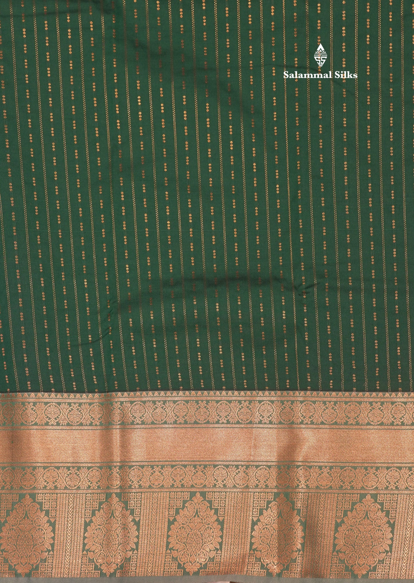 Bottle Green Colour Semi Silk Saree With Light Green Border