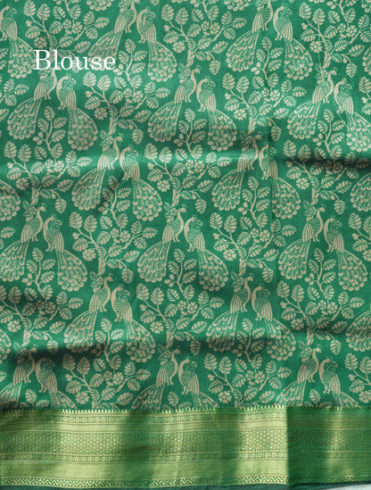 Grey Pichwai Print In Semi Raw Silk Saree With Contrast Maroon Traditional Border