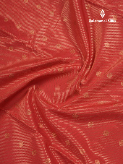 Reddish Maroon Vairaoosi Lines With Butta Semi Silk Saree With Contrast Purple Border