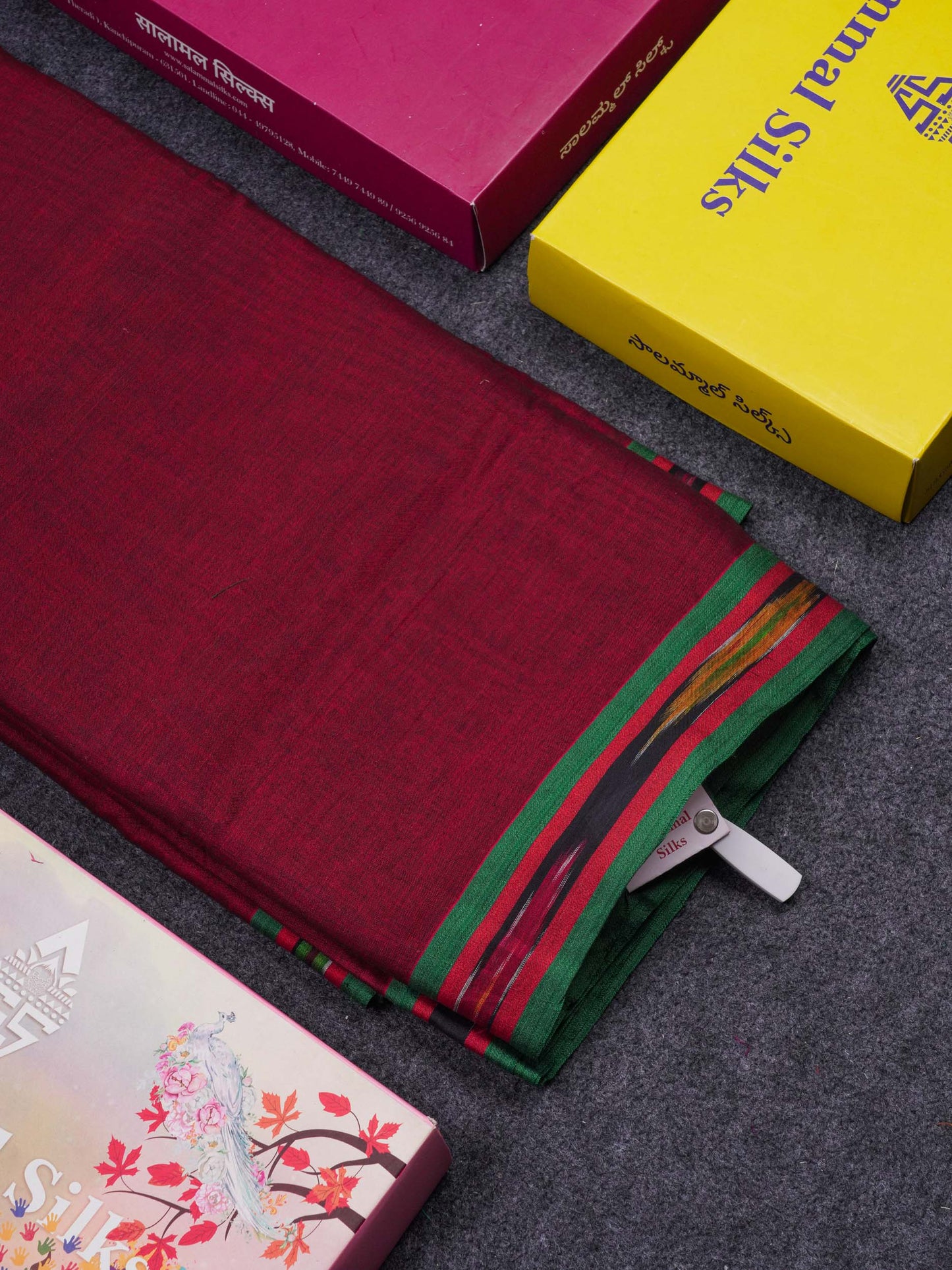 Beautiful Violet Plain Pure Cotton Saree With Ikkat Design Small Border
