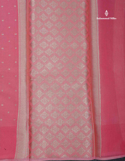 Cotton Mix Saree - Pinkish Peach Colour Body With Fancy Border