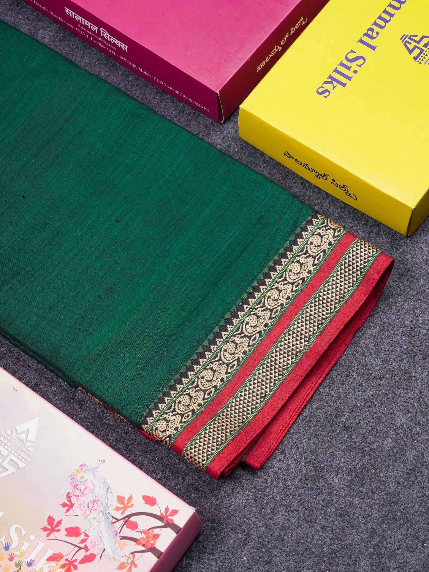 Beautiful Light Chocolate Plain Pure Cotton Saree With Traditional Border