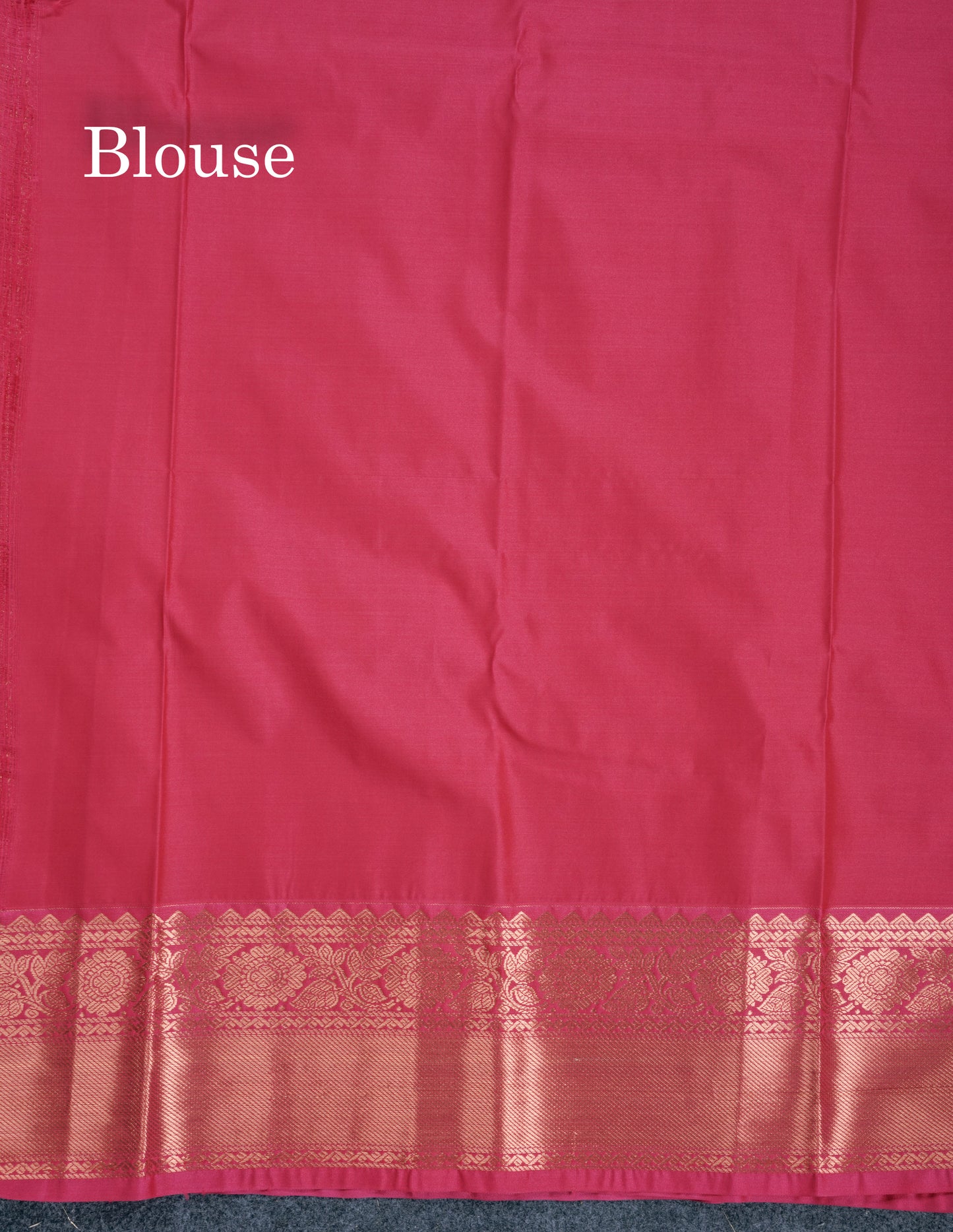 Bottle Green Vairaoosi Lines With Butta Semi Silk Saree With Contrast Pink Border