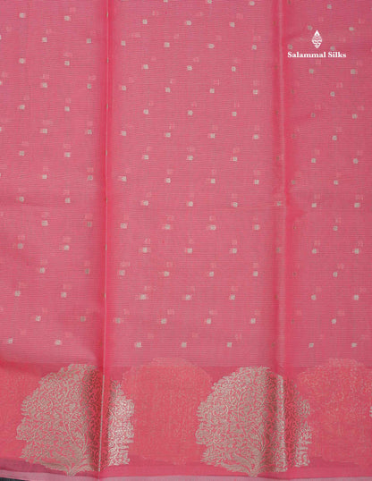 Cotton Mix Saree - Pinkish Peach Colour Body With Fancy Border