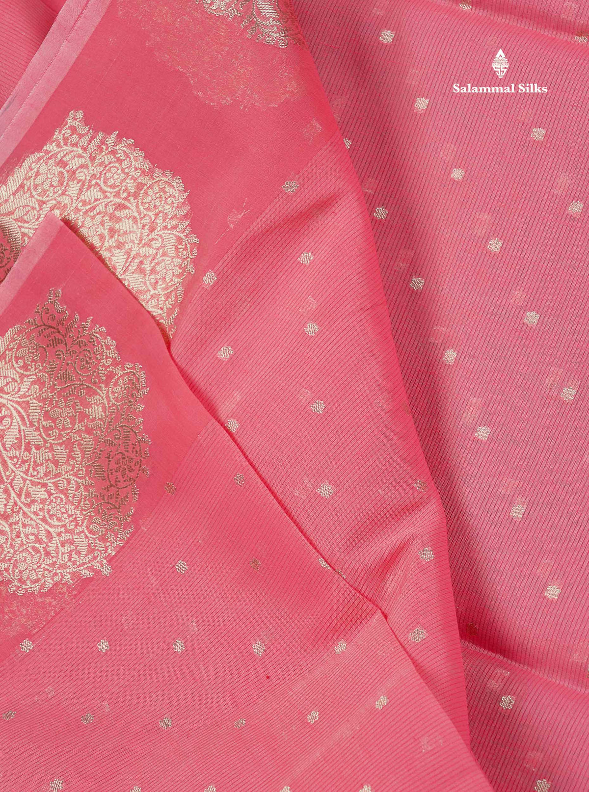 Cotton Mix Saree - Pinkish Peach Colour Body With Fancy Border