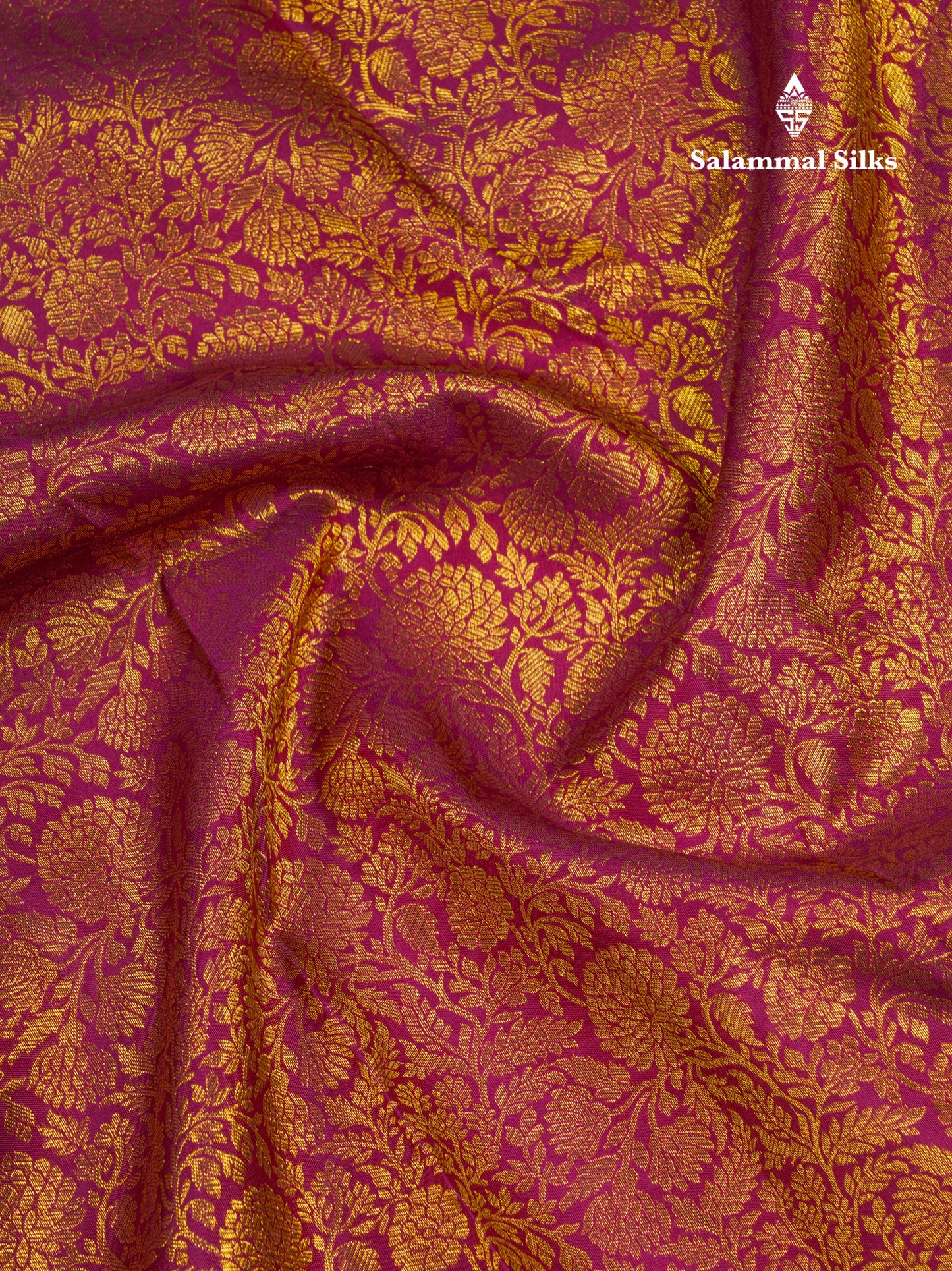 Beautiful Dark Magenta 2G Pure Kanjivaram Silk Saree With Contrast Sapphire Green Traditional Border