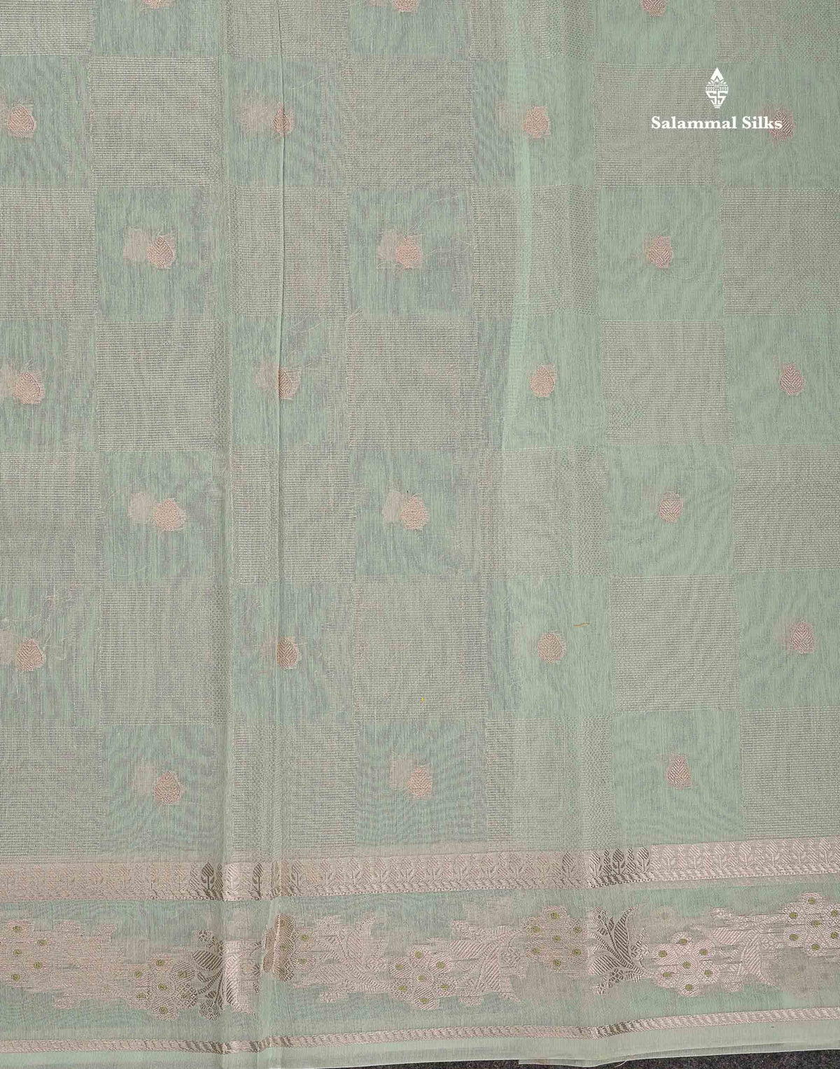 Cotton Mix Saree - Pastel Mint Green Colour Body With Fancy Border