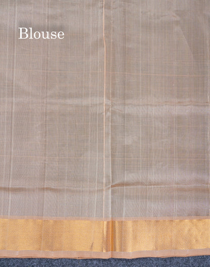 Black Checks Pure Silk Cotton Saree With Contrast Beige Blouse