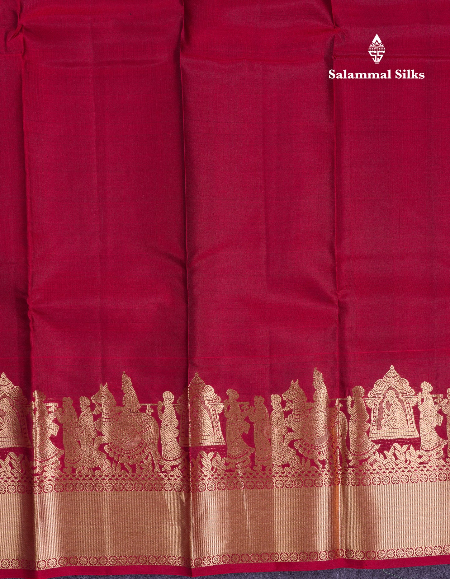 Beautiful Maroon Plain Pure Kanjivaram Pure Silk Saree with Traditional Pallaku Border