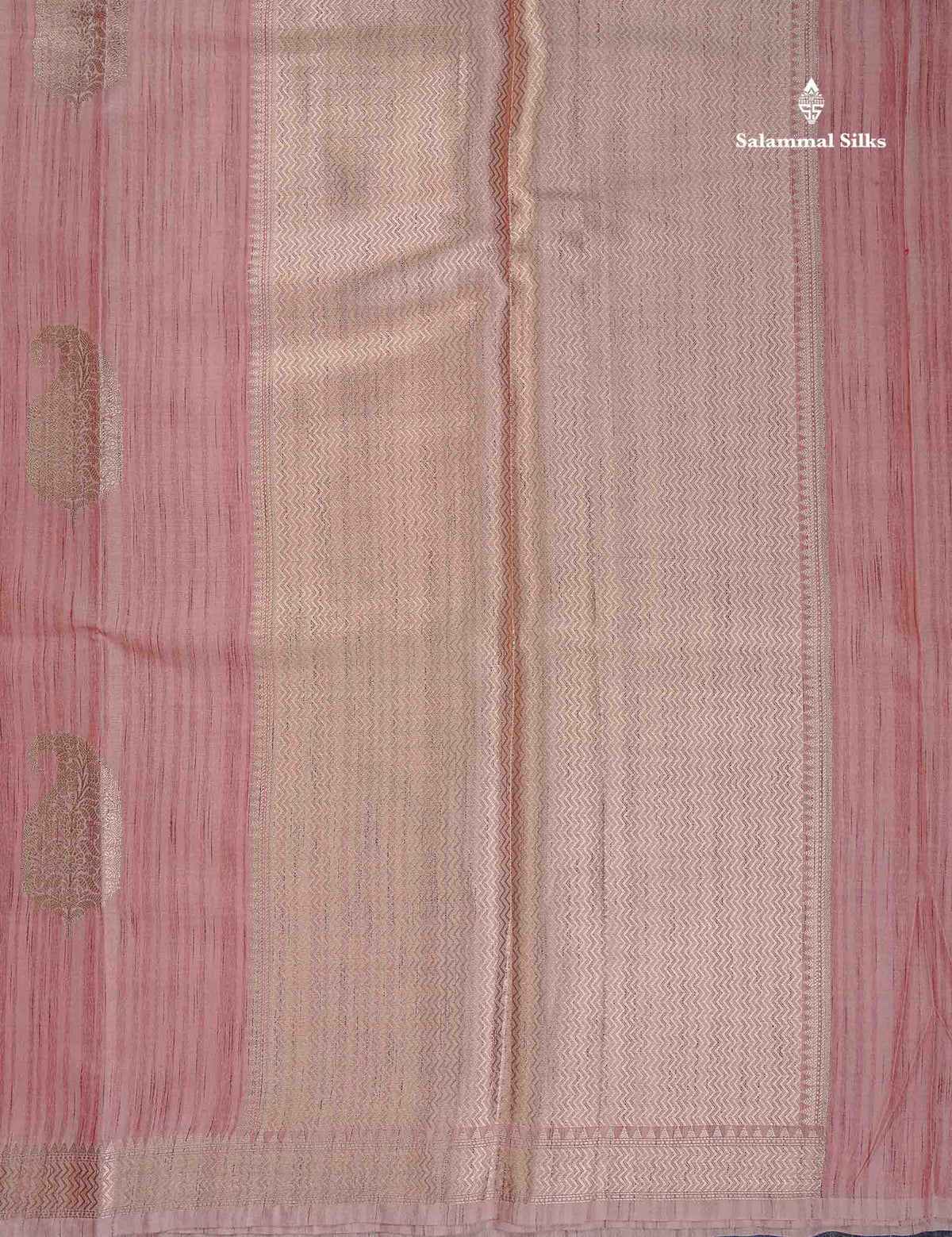 Jute Cotton Mix Saree -  Onion Pink Colour Body With Small Border