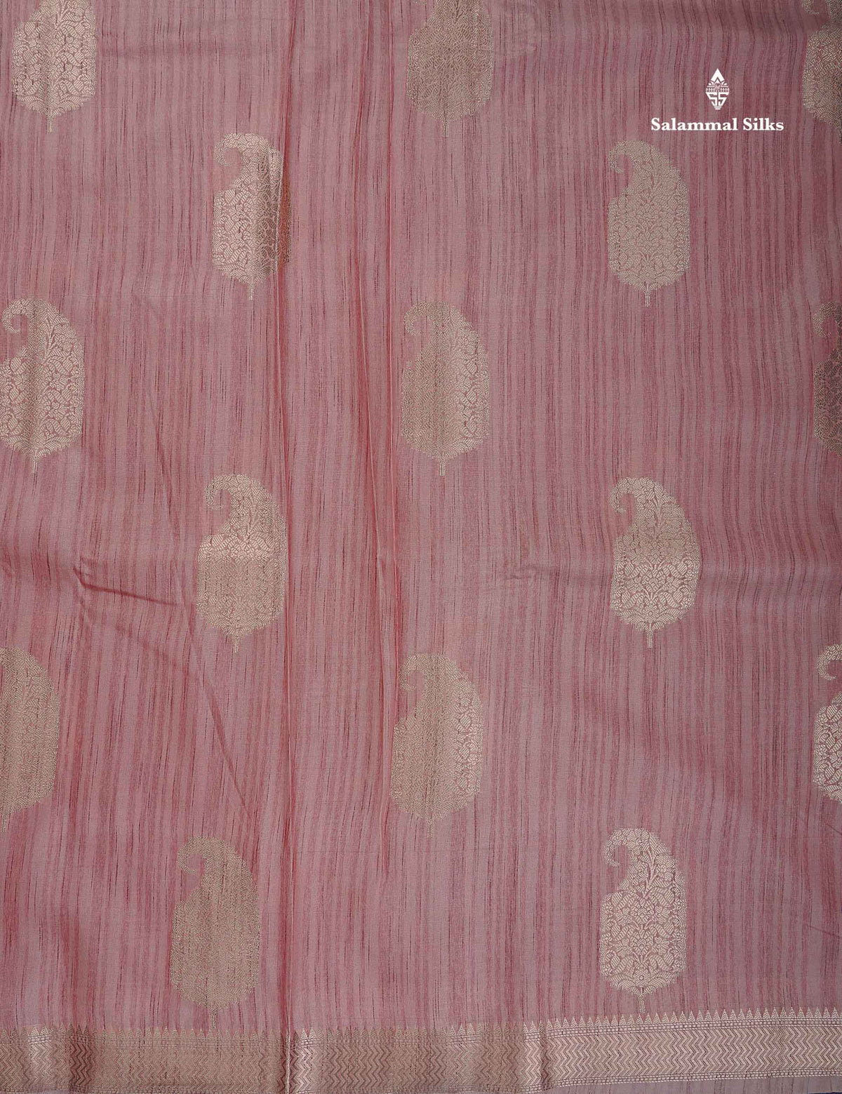 Jute Cotton Mix Saree -  Onion Pink Colour Body With Small Border