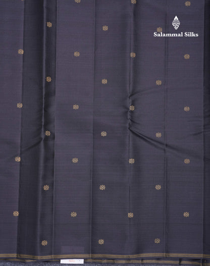 Beautiful Dark Kanchana 2G Fancy Pure Kanjivaram Silk Saree With Contrast Magenta Pink Blouse