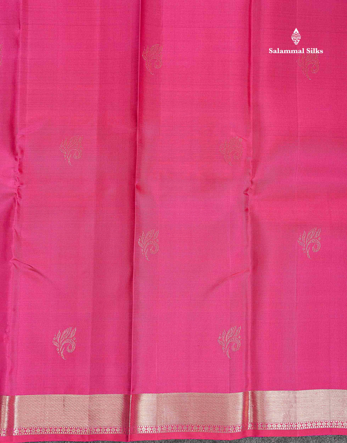 Pure Kanjivaram Silk Saree - Pink Colour Body With Small Traditional Border