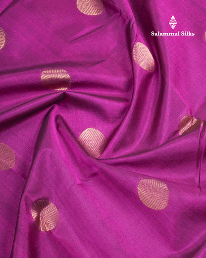 Magenta Colour Pure Silk Cotton Saree With Contrast Half White Blouse