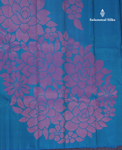 Beautiful Dual Tone Peacock Blue Fancy Pure Kanjivaram Silk Saree With Blouse