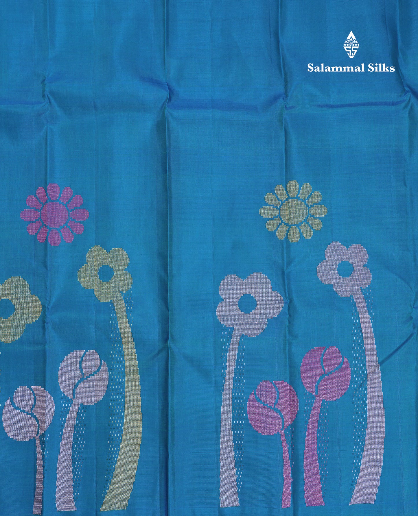 Beautiful Dual Tone Peacock Blue Fancy Pure Kanjivaram Silk Saree With Blouse