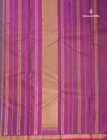 Pure Kanjivaram Silk Saree - Orange Colour Body Zari Butta With Small Zari Border