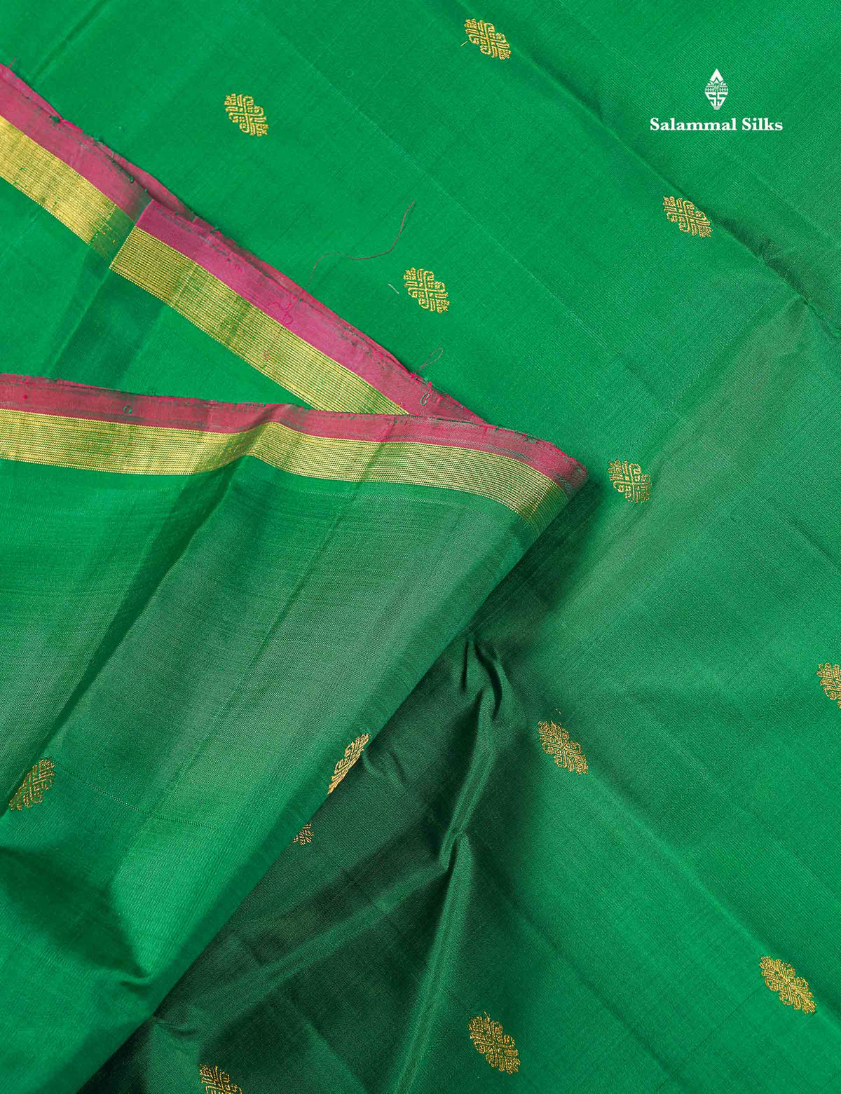 Pure Kanjivaram Silk Saree - Orange Colour Body Zari Butta With Small Zari Border