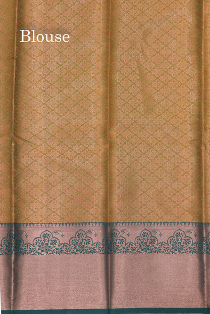 Yellow Colour Fancy Saree With Contrast Sapphire Green Border