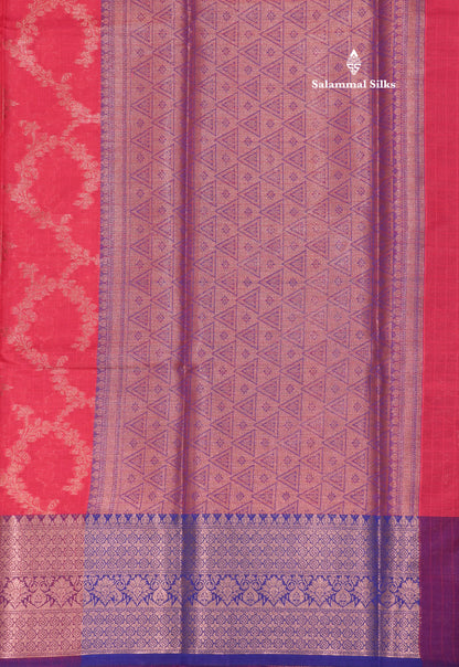 Pink Colour Fancy Saree With Contrast Violet Border