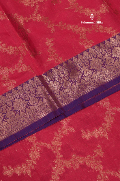 Pink Colour Fancy Saree With Contrast Violet Border