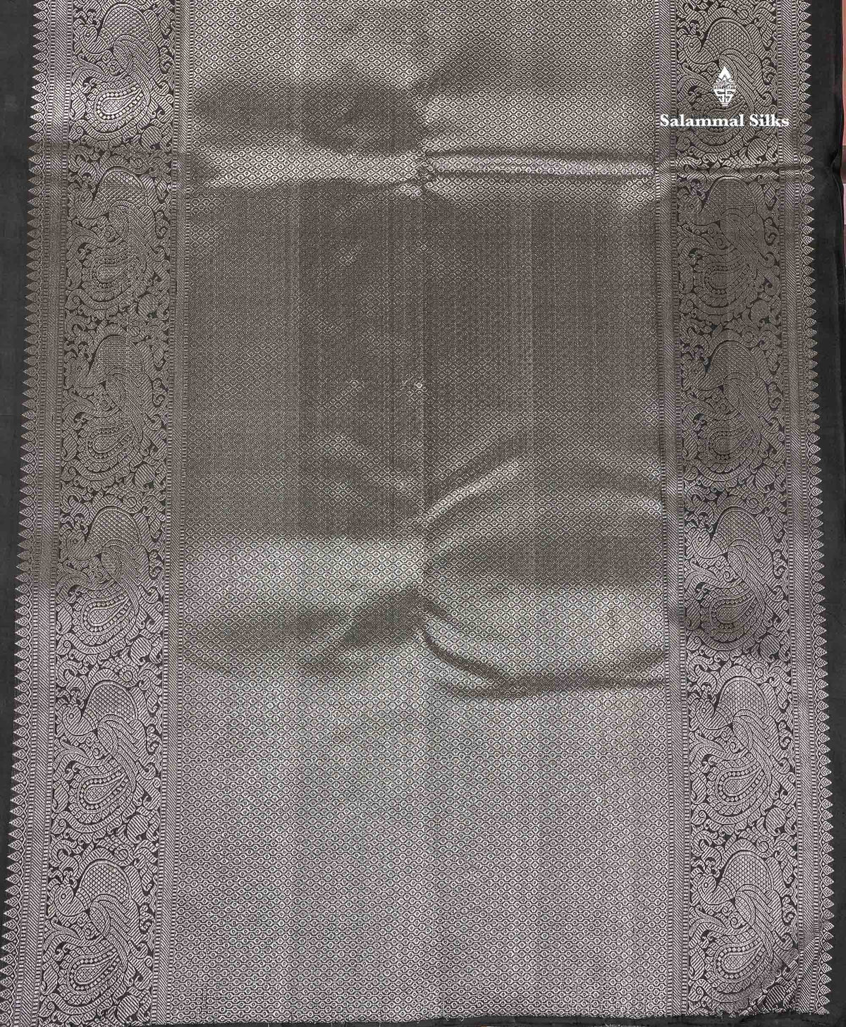 Pure Kanjivaram Silk Saree - Burberry Checks With Contrast Black Blouse