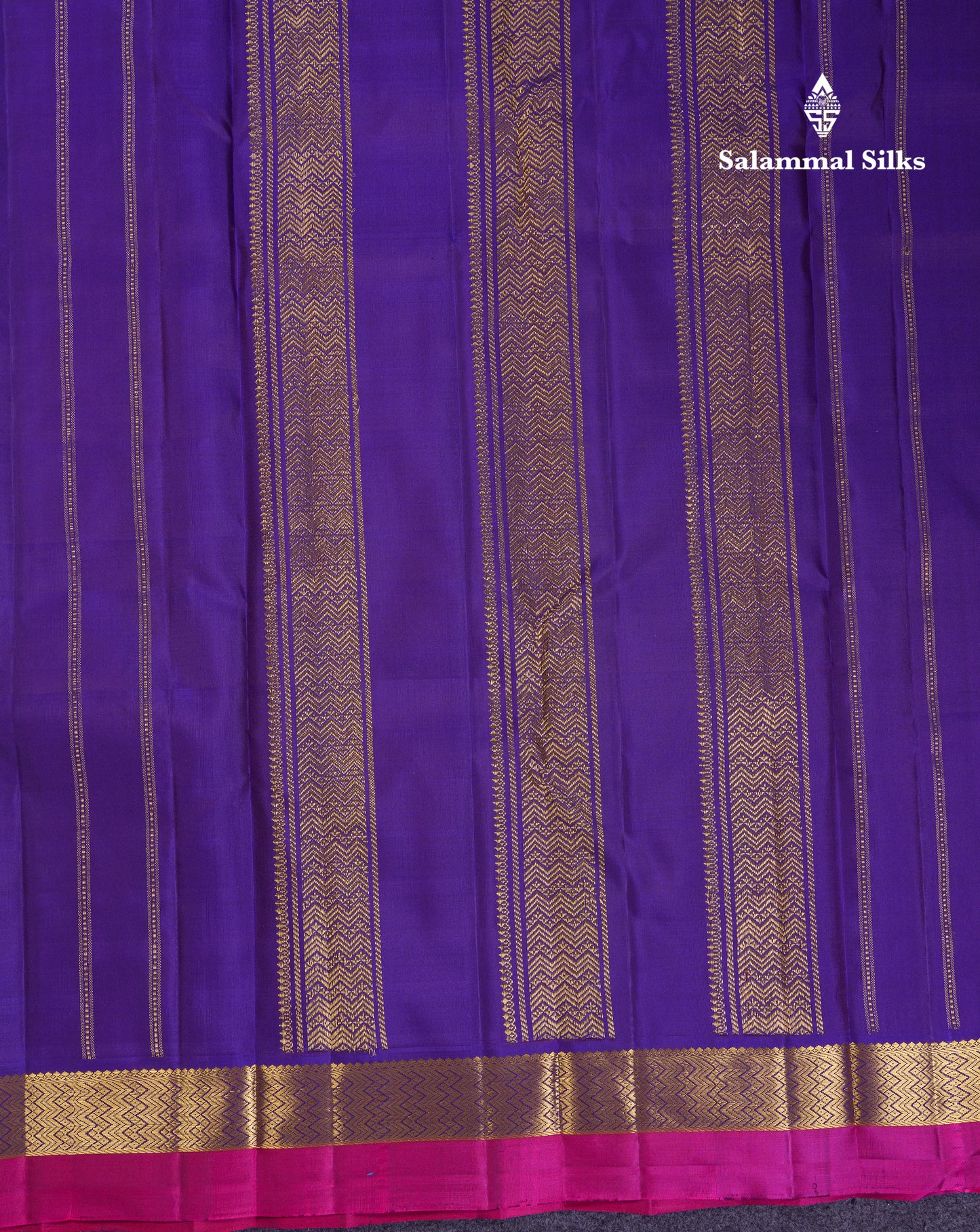Beautiful Light Violet Pure Kanjivaram Silk Saree With Contrast Violet Traditional Small Border
