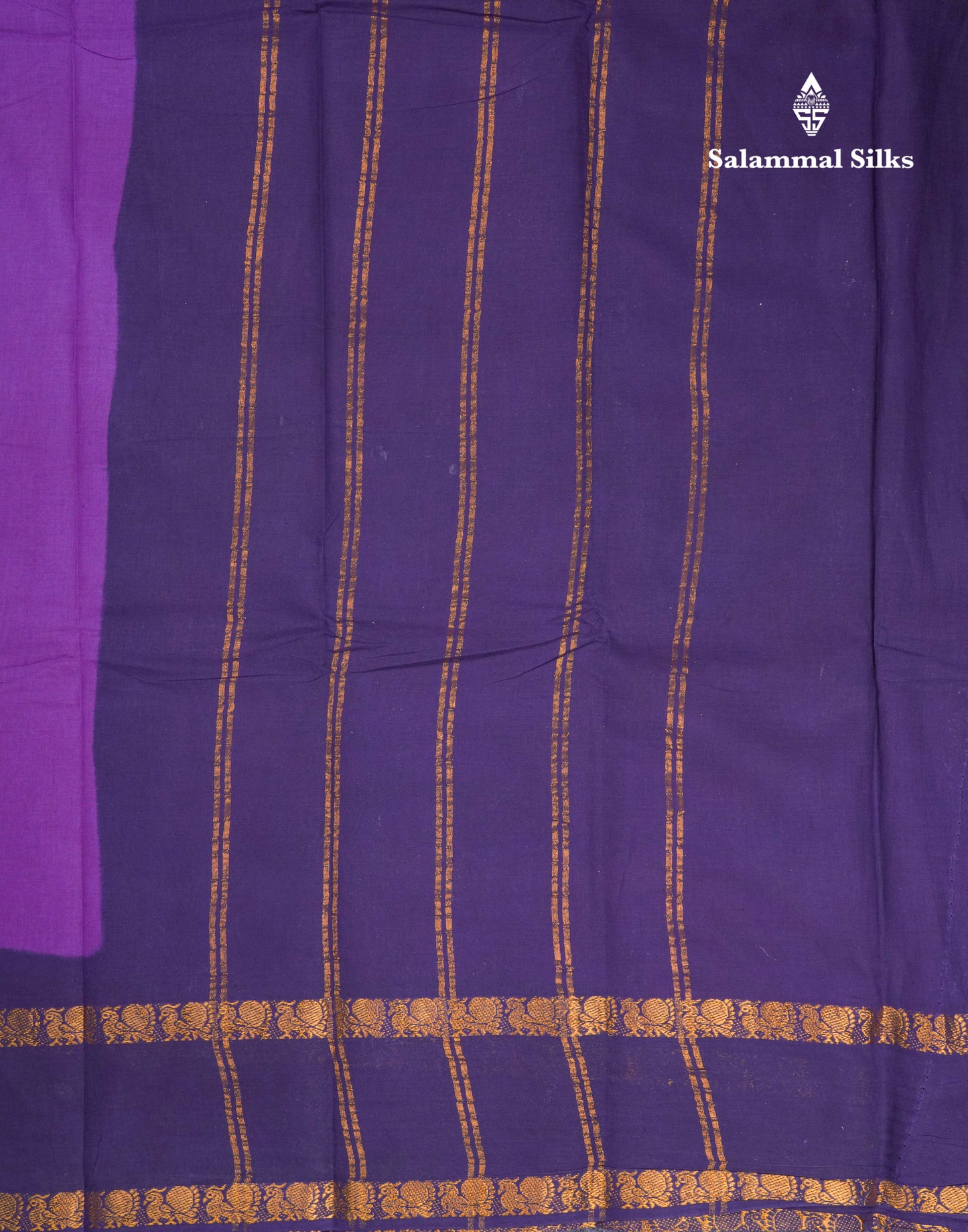 Beautiful Purple Plain Sungudi Cotton Saree With Contrast Navy Blue Traditional Rettapet Border