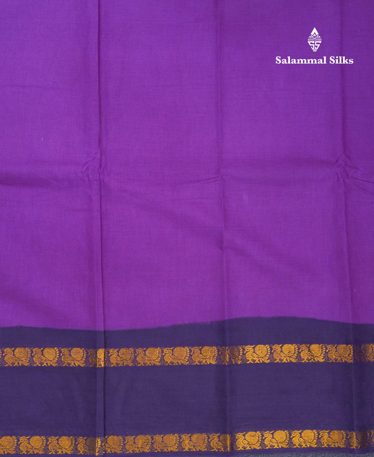Beautiful Purple Plain Sungudi Cotton Saree With Contrast Navy Blue Traditional Rettapet Border