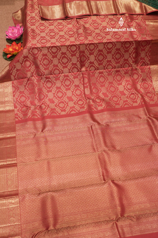 Onion Pink Colour Pure Kanjivaram Silk Saree