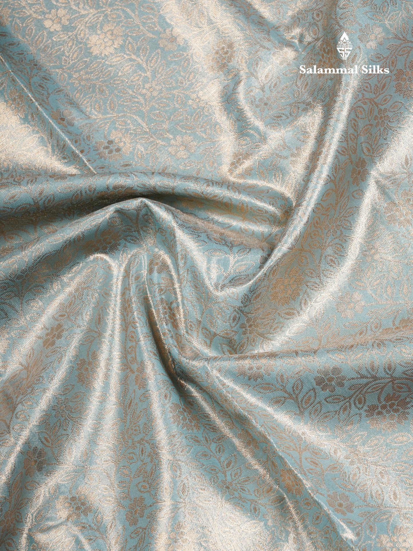 Pastel Blue Bridal Tissue Semi Silk Saree With Contrast Pink Long Border