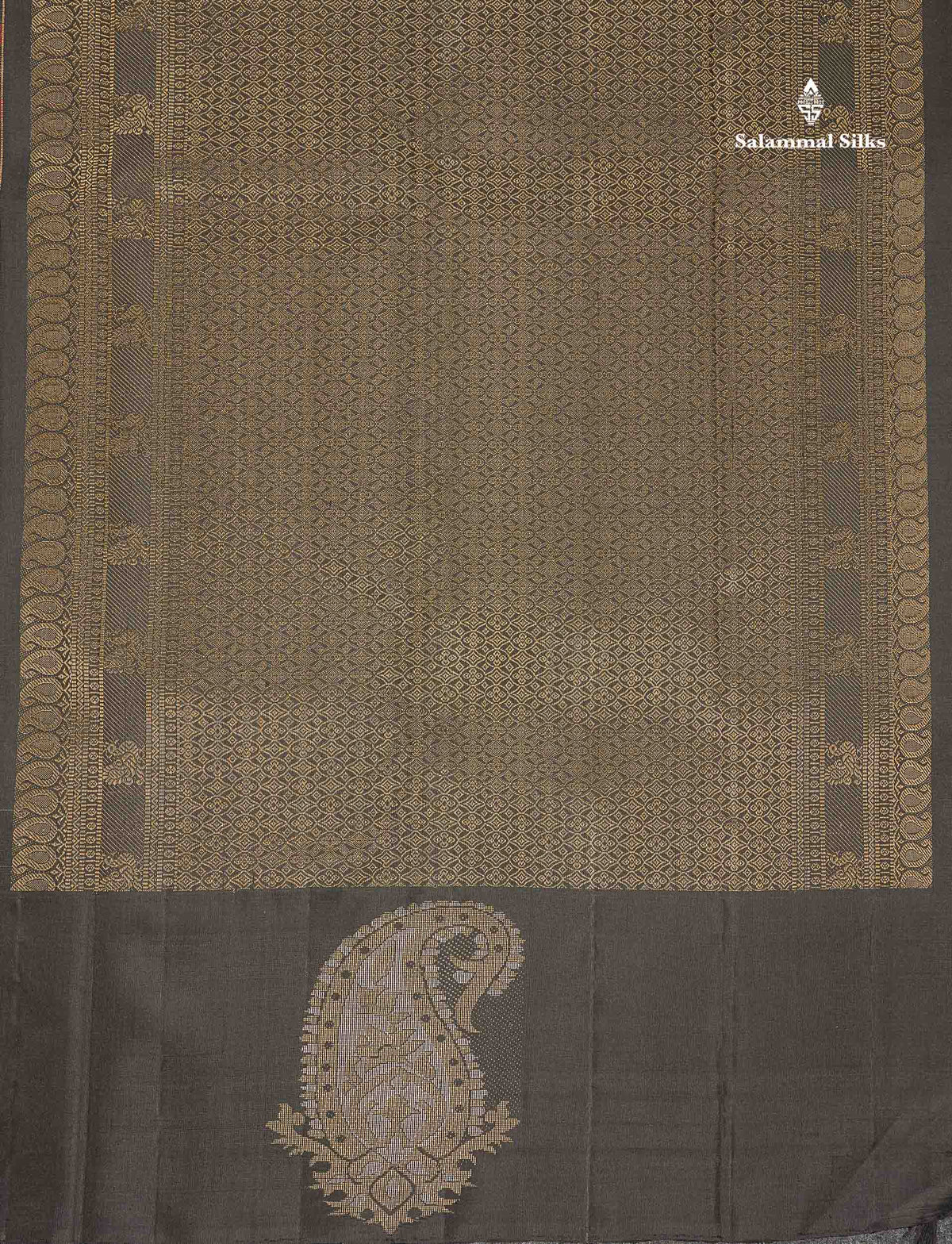 Korvai Tissue Pure Kanjivaram Silk Saree - Burberry Checks With Contrast Black Border