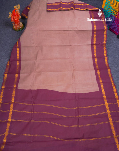 Beautiful Purple Plain Sungudi Cotton Saree With Contrast Navy Blue Traditional Rettapet Border
