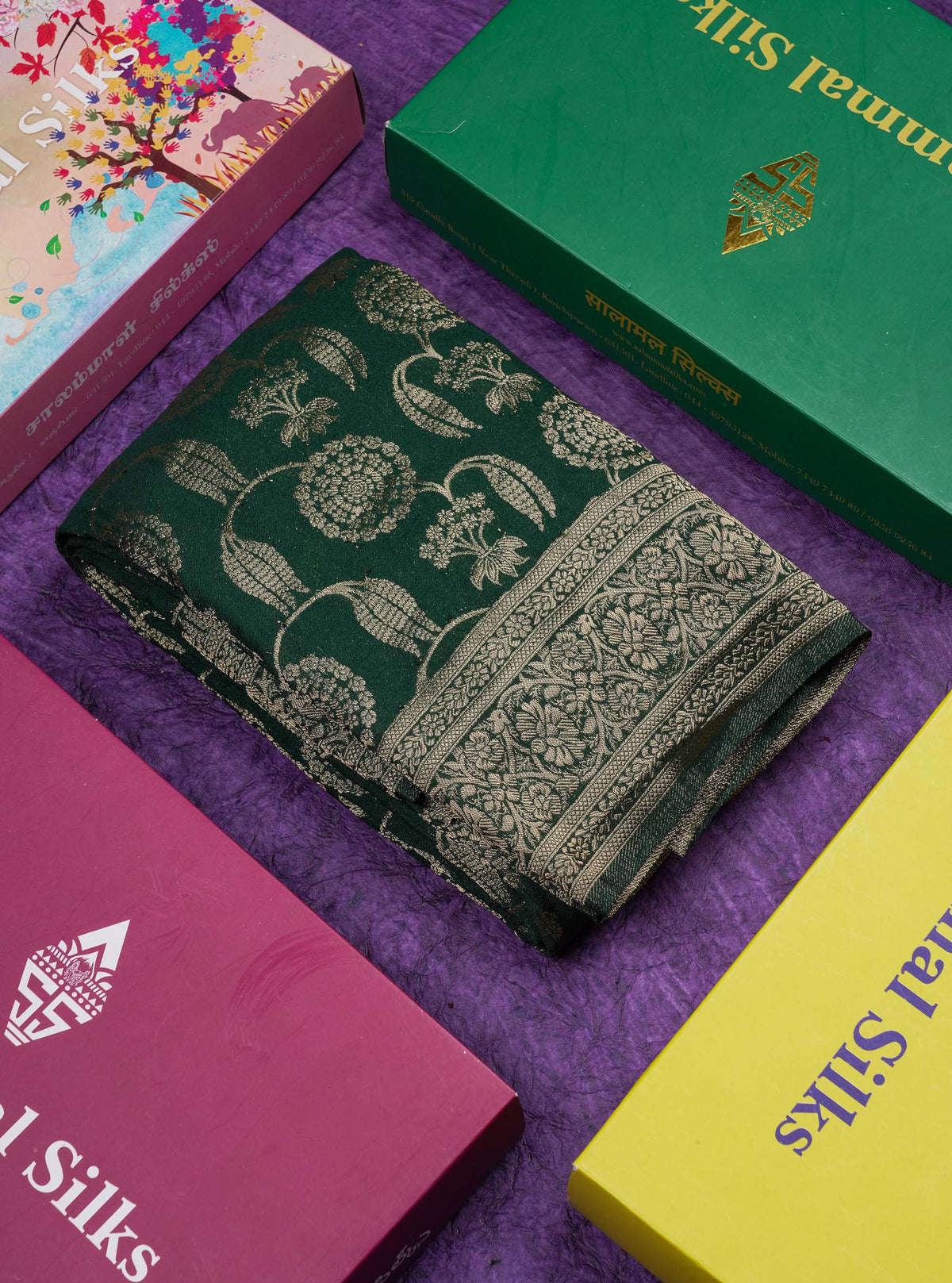 Beautiful Bottle Green Semi Georgette Saree With Fancy Border