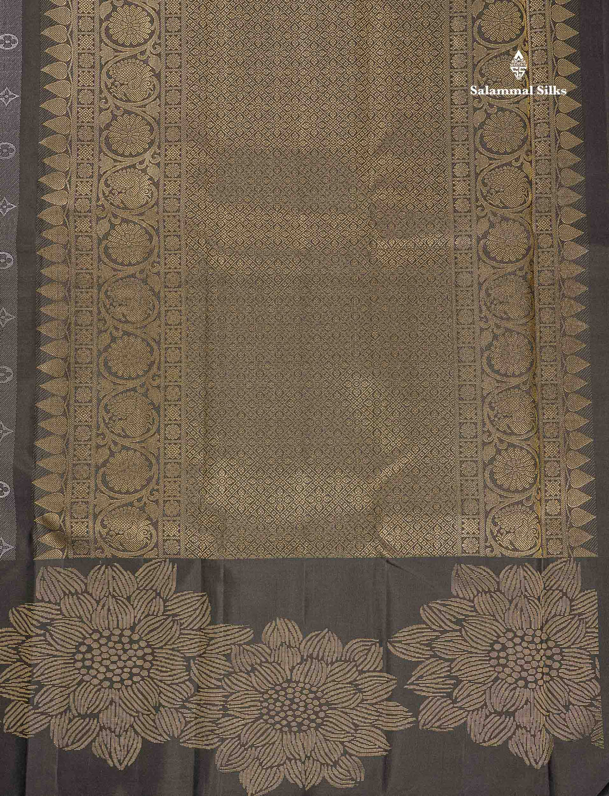Pure Kanjivaram Silk Saree - Black Colour Body With Long Fancy Border